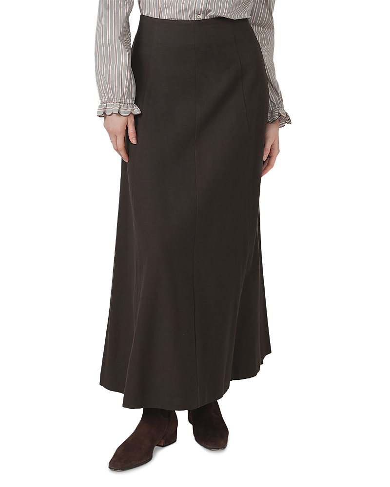 Point Panel Maxi Skirt In Brown