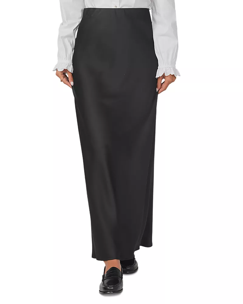 Point Brushed Straight Maxi Skirt