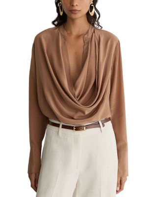 Lauren Matte Silk Draped Top