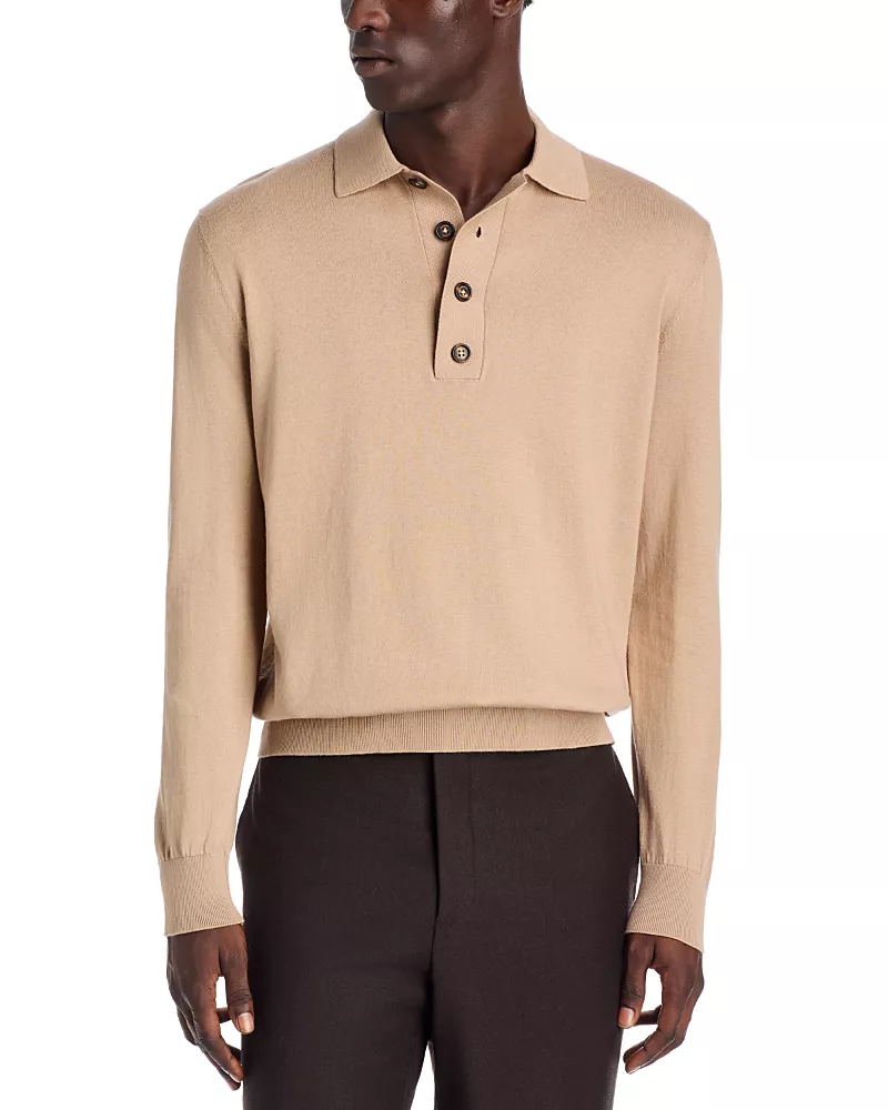 Eleventy Cotton & Cashmere Knit Slim Fit Sweater Polo