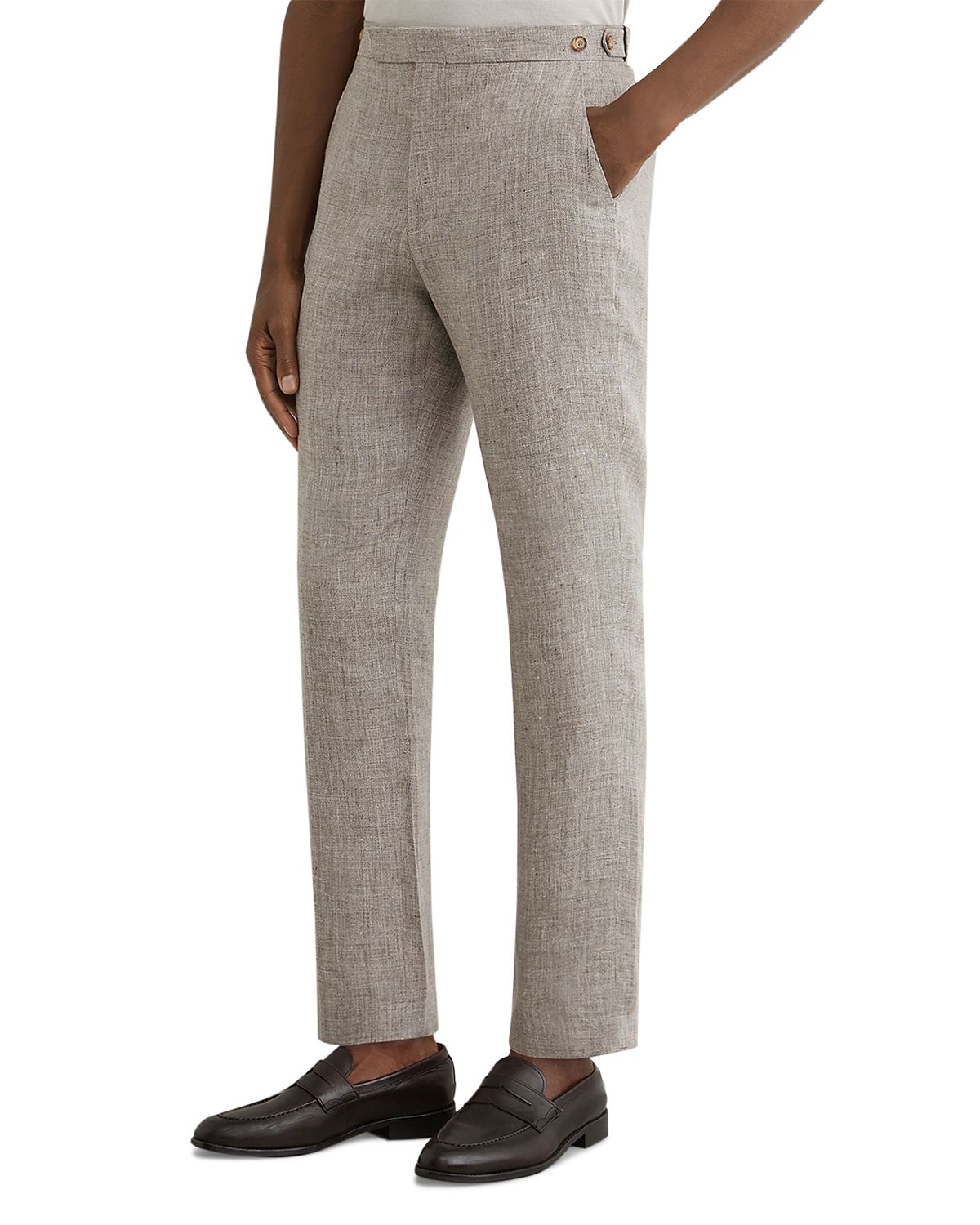 Reiss Amore Linen Tailored Fit Suit Trousers