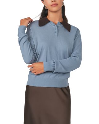 Contrast Polo Sweater