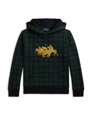 Boys' Triple Pony Plaid Fleece Hoodie - Little Kid, Big Kid