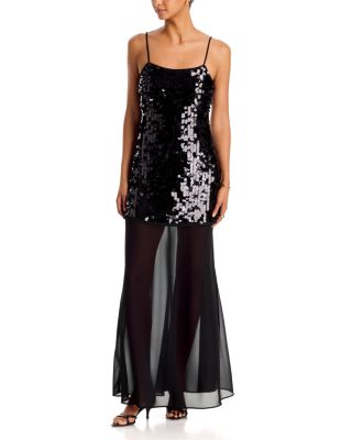 Paillette & Sheer Maxi Dress - Exclusive