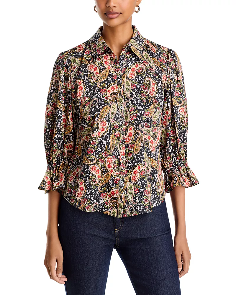 Cinq a Sept Fiona Printed Elbow Sleeve Blouse