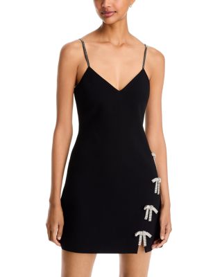 Rella Rhinestone Bow Mini Dress