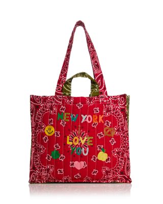 NY LOVE Quilted Embroidered Tote