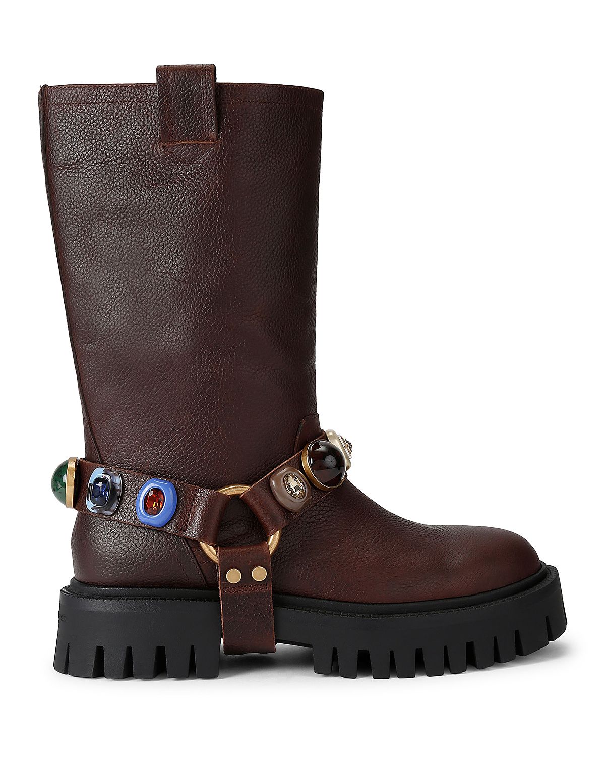 Kurt Geiger London Women's Loulou Leather Harness Biker Boots