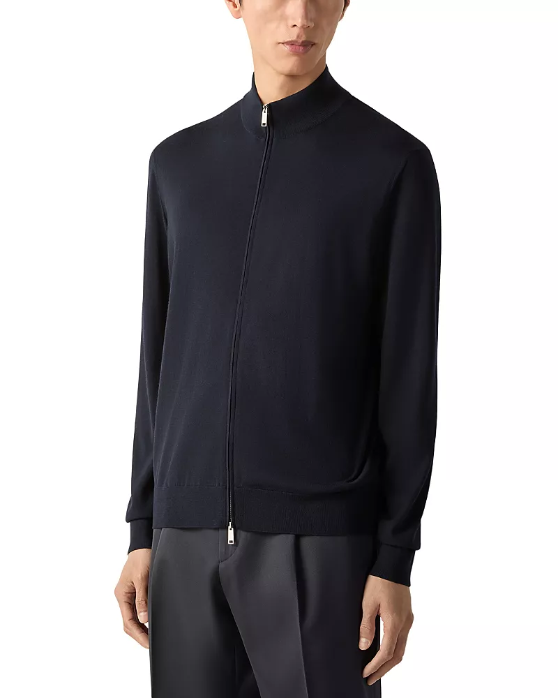 Zegna Trofeo 15milmil15 Wool Full Zip Cardigan