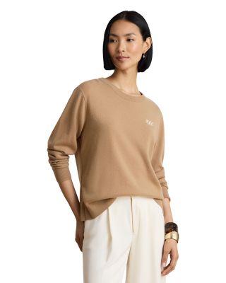 Embroidered Cashmere Crewneck Sweater