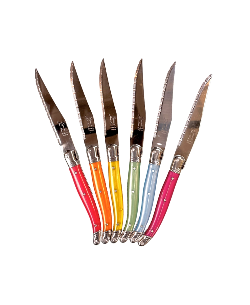 Laguiole Platine in Wood Presenation Box, 6 Piece Steak Knife Set