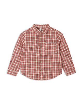Boys' Collared Long Sleeved Plaid Shirt - Little Kid
