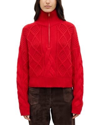 Roxy Wool Cable Knit Mock Neck Sweater