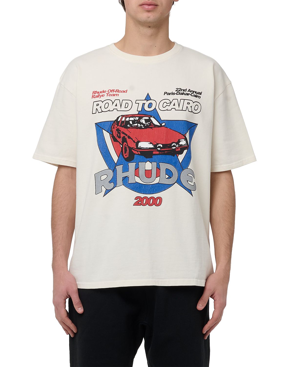 R H U D E Desert Crest Cotton Crewneck Logo T-Shirt