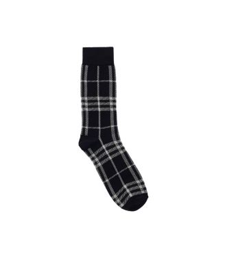  Check Cotton Cashmere Blend Socks