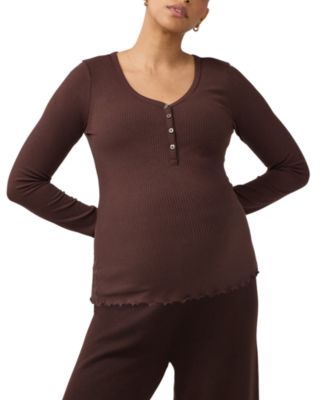 Rib Maternity & Nursing Henley Top