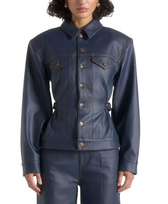 Karla Wax Effect Cinch Waist Jacket