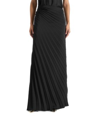 Fiona Satin Fan Pleat Maxi Skirt