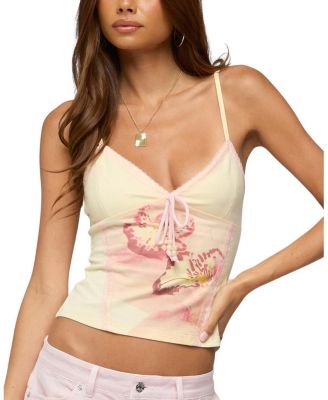 Conry Tie Front Floral Tank Top