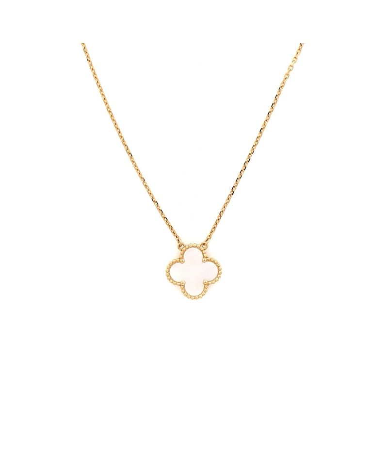 Pre-Owned Van Cleef & Arpels Vintage Alhambra Pendant Necklace 18K Gold and Mother of Pearl, 16.5