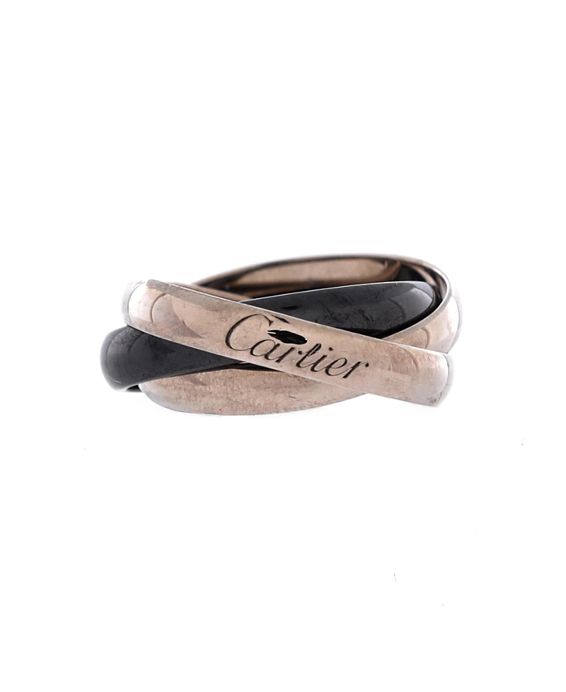 Pre-Owned Cartier Trinity Ring 18K White Gold and Ceramic