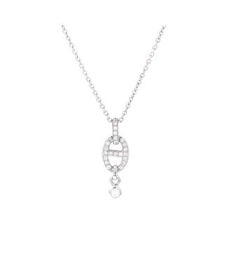 Pre-Owned HERMES Farandole Pendant Necklace 18K White Gold and Diamonds, 16