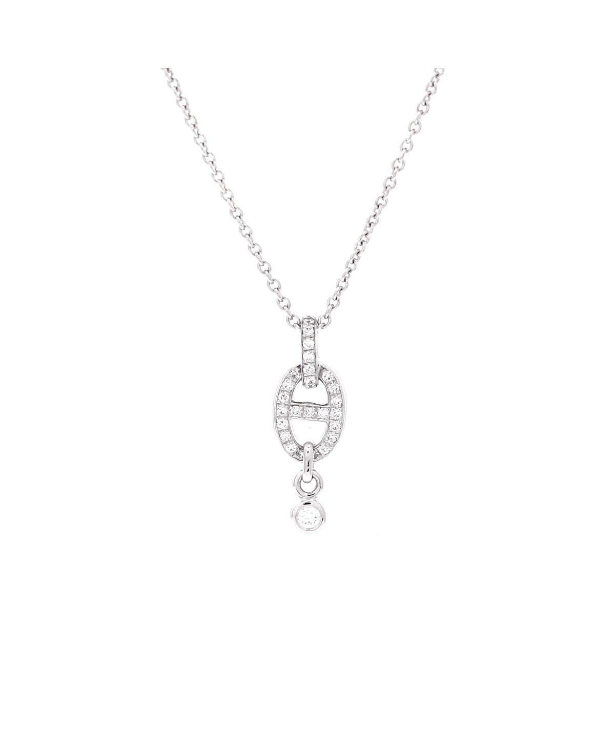 Pre-Owned HERMES Farandole Pendant Necklace 18K White Gold and Diamonds