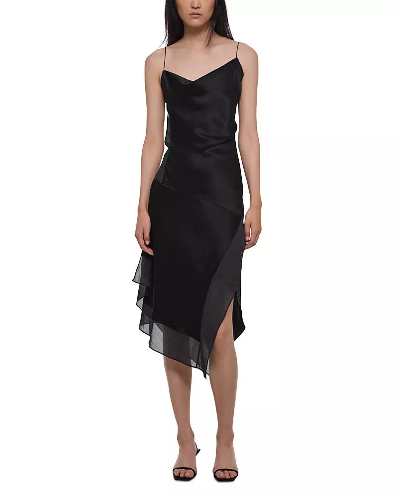 Helmut Lang Silk Handkerchief Hem Dress