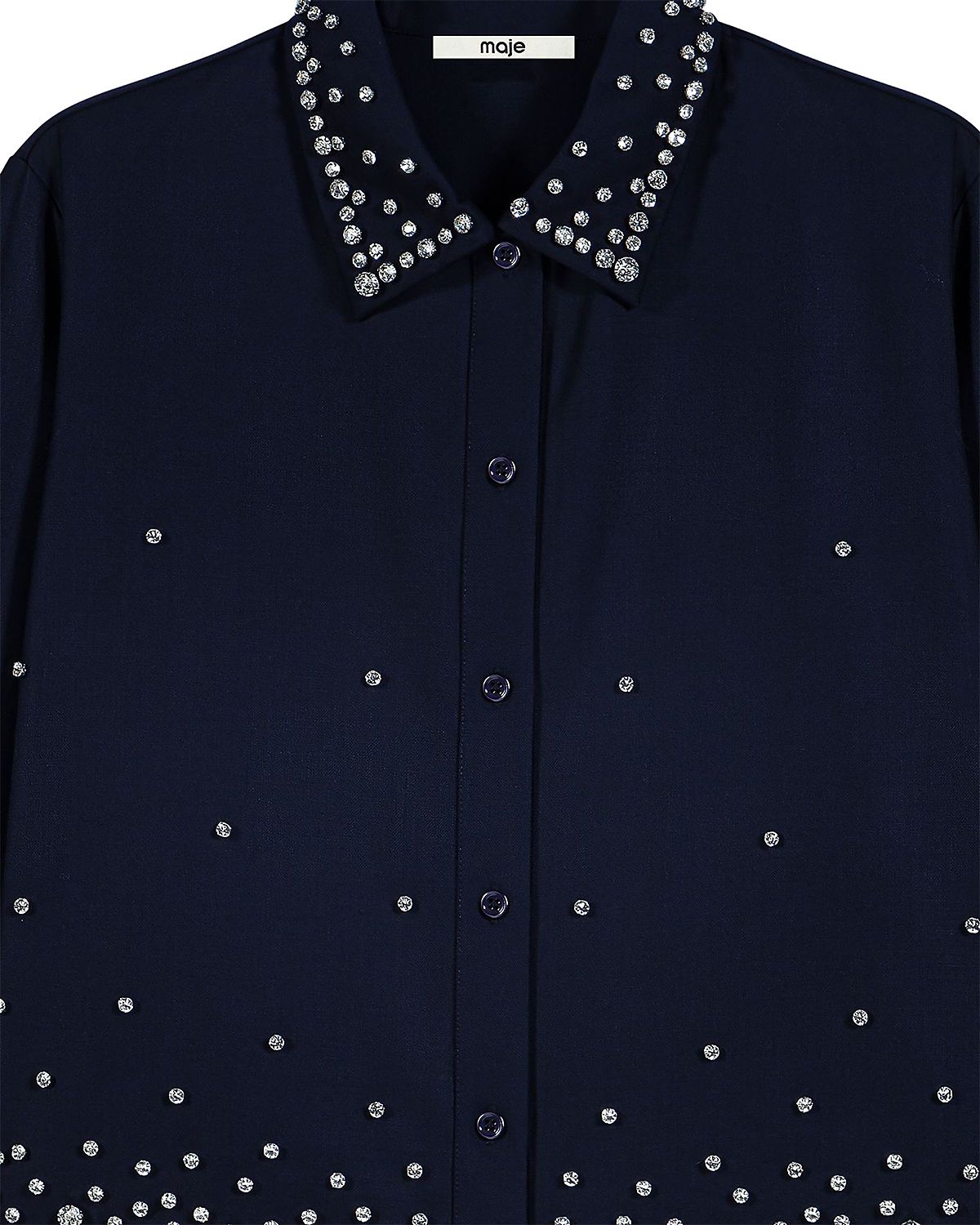 Maje Rhinestone Embroidered Shirt