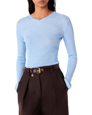 V Neck Long Sleeve Sweater Top
