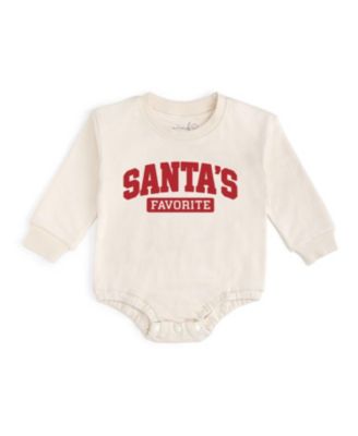 Boys' Santa's Favorite Puff Ink Christmas Long Sleeve Romperr - Baby