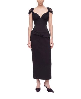 Nocturne Boned Sweetheart Peplum Midi Dress