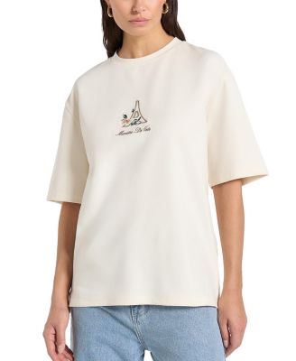 Ts008 Unisex Floral Eiffel Cotton T-shirt
