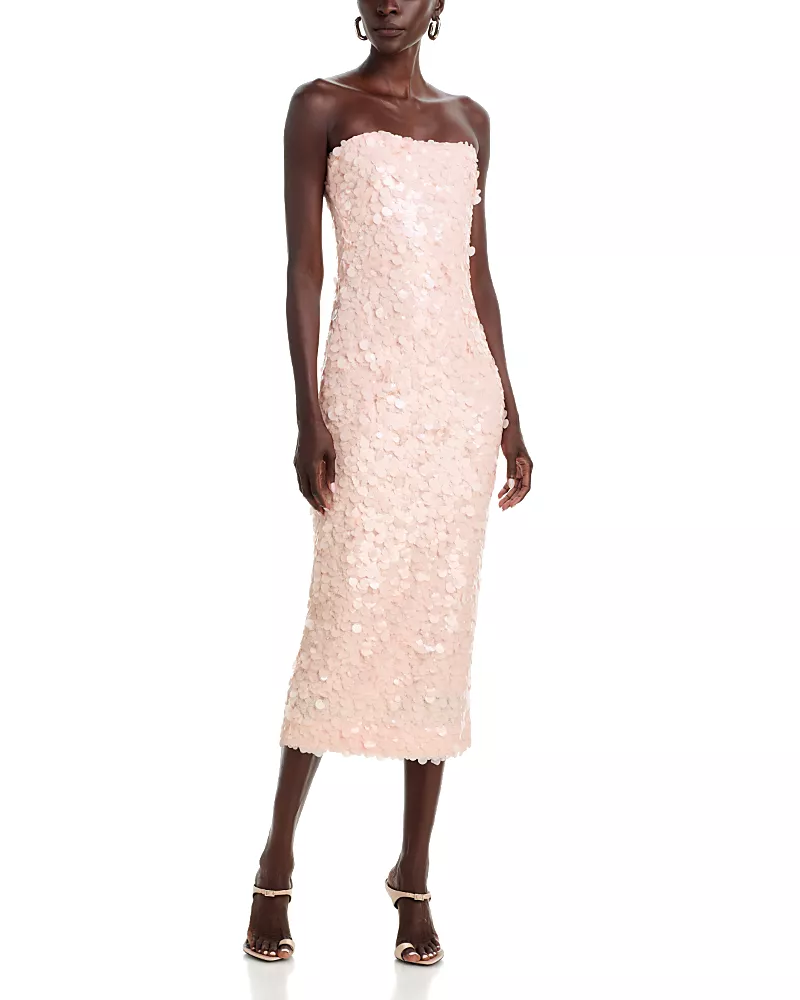Cara Cara Adelina Sequined Strapless Midi Dress