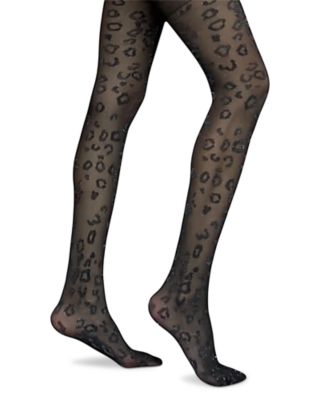 Metallic Leopard Jacquard Tights
