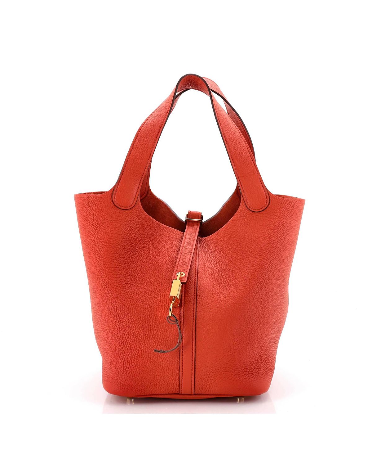 Pre-Owned HERMES Picotin Lock Leather Bucket Bag