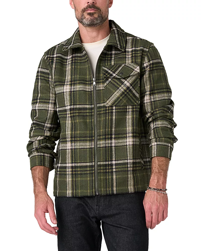 Liverpool Los Angeles Multi Plaid Zip Pocket Overshirt