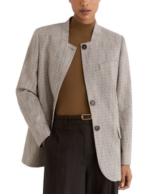 Gia Collarless Check Jacket