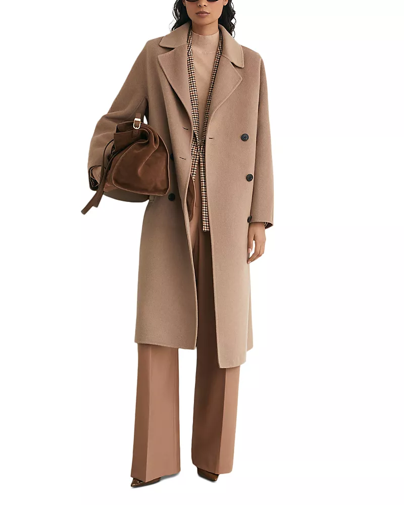 Reiss Marina Wool Blend Double Breasted Coat