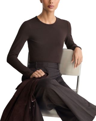 Jada Cotton Stretch Crewneck Long Sleeve Top