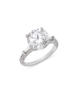 Bloomingdale's Fine Collection Luxe Collection Certified Lab Grown Diamond Round Cut Engagement Ring in 18K White Gold, 4.6 tcw