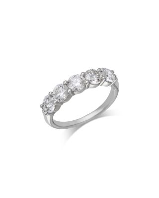 Luxe Collection Certified Lab Grown Diamond Five Stone Band in 14K White Gold, 2.0 tcw
