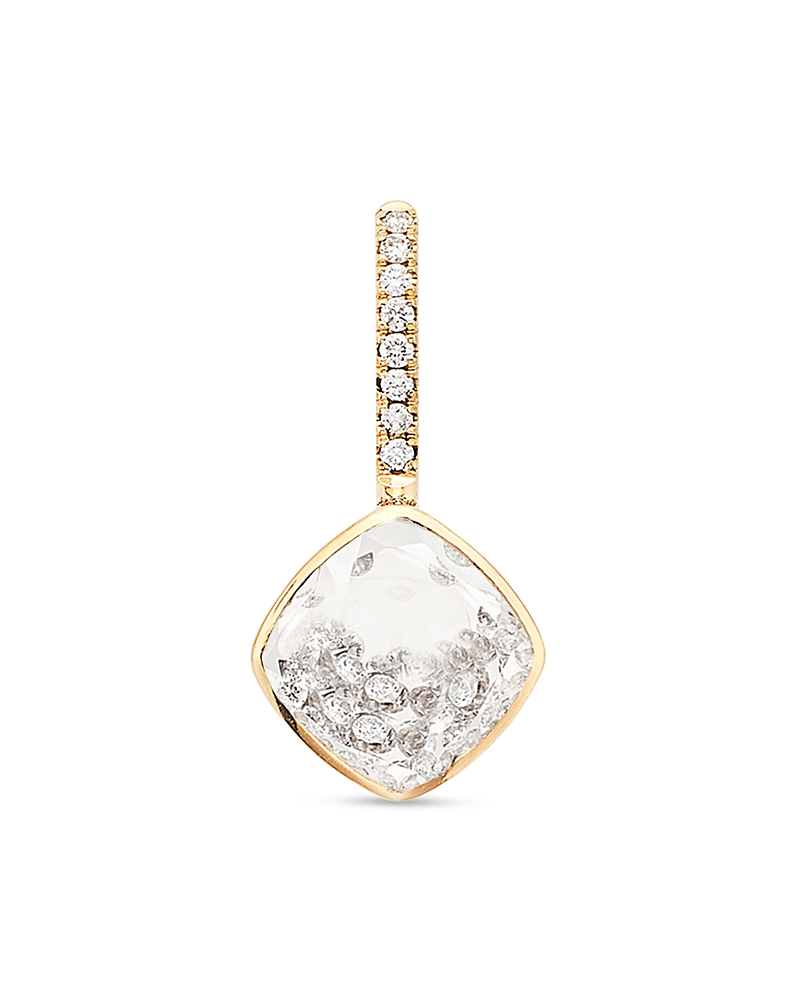 Moritz Glik 18k Yellow Gold Diamond Kaleidoscope Shaker Cushion Charm Pendant, 0.34 Tcw
