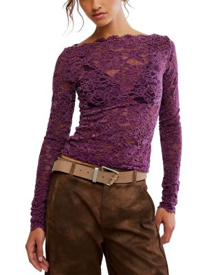 Raising Eyebrows Lace Long Sleeve Top