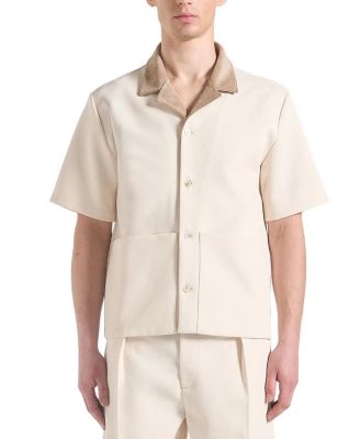 Joel Twill Shirt with Suede Revere Collar
