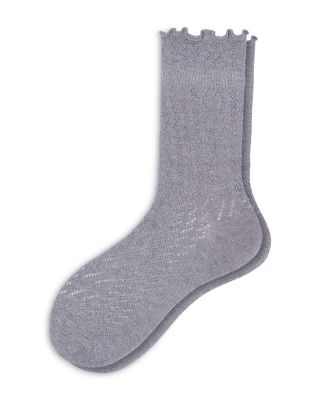 Metallic Pointelle Ankle Socks