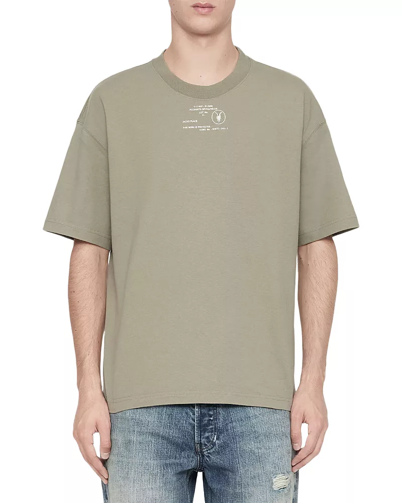 Allsaints Raphy Cotton Jacks Place Logo Crewneck T-Shirt