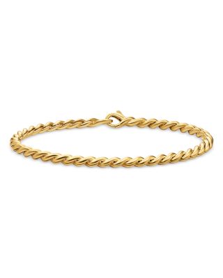 Sculpted Cable Chain Bracelet in 18K Yellow Gold  3.7mm