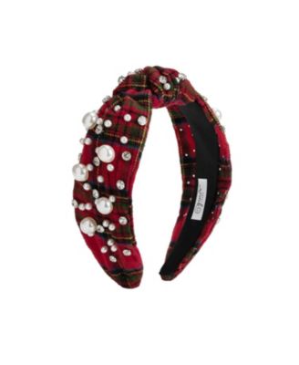 Girls' Christmas Tartan Pearl Headband - Little Kid, Big Kid