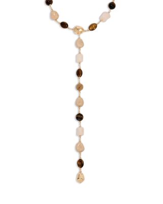 Ettika Serene Stone Gemstone Beaded Lariat Necklace, 15